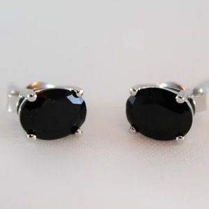 Black Spinel Stud Earrings